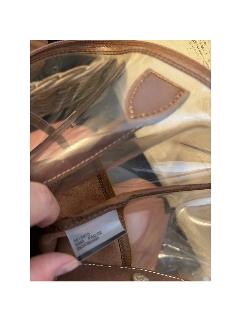 Longchamp Brown Tote with Clear Panel - Picture 10 of 13